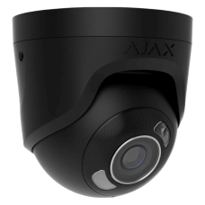 Ajax TurretCam HL (8 Mp/4 mm) — Melna vadu kupola IP kamera ar hibrīda apgaismojumu