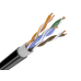 Datu kabelis Cat5e U/UTP dubulta izolacija PVC+PE 500m, melns, ārtelpam, 24AWG